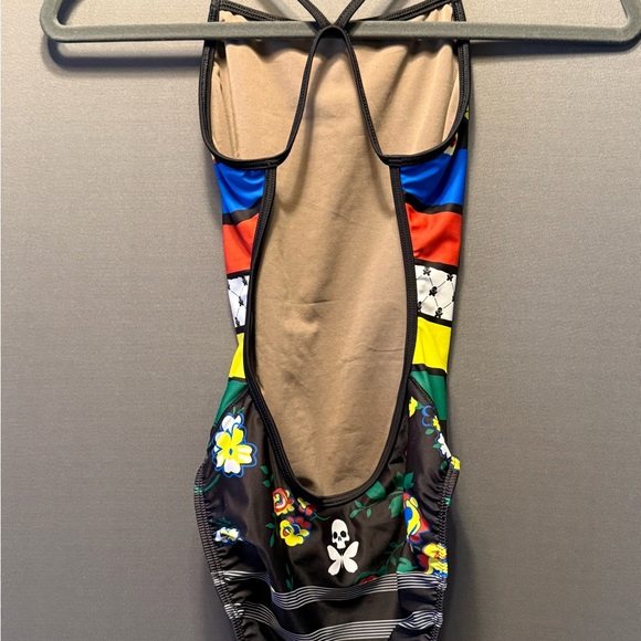 Betty Designs One-Piece Swimsuit with Floral/Multicolor Bands - Picture 3 of 8